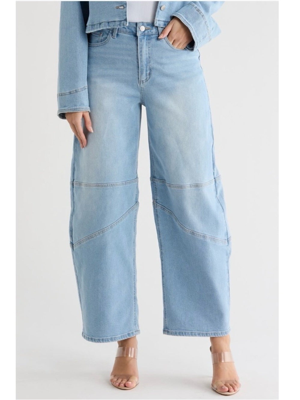 AFRM LOS ANGELES AJAX BARREL WIDE LEG JEANS, LIGHT BLUE, SZ 29 NWT